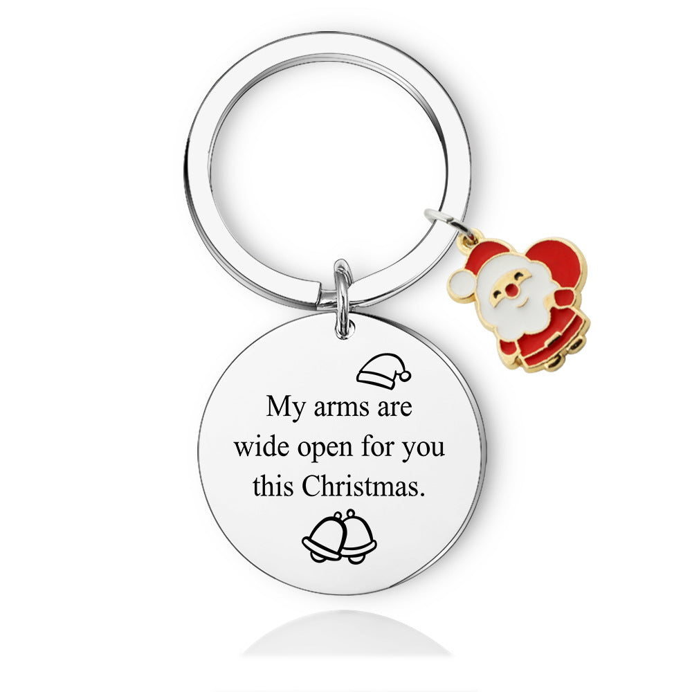 Wholesale Christmas Series Santa Claus Stainless Steel Keychain